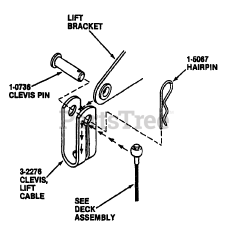 Snapper YT 12D414B (80172) - Snapper 41" Yard Tractor, 12.5hp Deck Hanger Detail - Front Lift Bracket