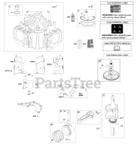 Briggs & Stratton 49M777-5124-G5 - Briggs & Stratton Vertical Engine Cylinder, Crankshaft, Camshaft, Air Guides, Piston, Rings, Connectiong Rod
