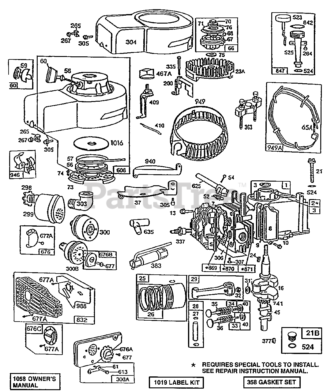 Briggs & Stratton 92902-5021-01 - Briggs & Stratton Vertical Engine ...