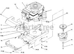 Toro 72042 (264-6) - Toro Yard Tractor (SN: 069000001 - 069999999) (1996) Single Cylinder Engine, Muffler, And P.t.o.