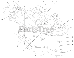 Toro 78280 - Toro 52" Side-Discharge Mower Deck for 260 Series Tractors (SN: 089000001 - 089999999) (1998) Decals And Baffles
