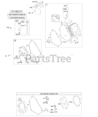 Briggs & Stratton 12E494-0110-E1 - Briggs & Stratton Horizontal Engine Crankcase Cover/Sumps, Cylinder Group, Kits/Gaskets - Engine, Oil Group