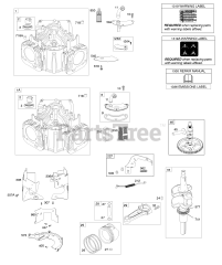 Briggs & Stratton 44N677-0017-B1 - Briggs & Stratton Vertical Engine Cylinder, Crankshaft, Camshaft, Air Guides