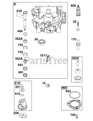 Briggs & Stratton 49C877-0004-G1 - Briggs & Stratton Vertical Engine Crankcase Cover/Sump Group
