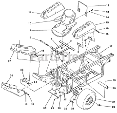 Exmark EXS-18KO - Exmark Explorer Zero-Turn Mower, 18hp Kohler (SN: 080000 - 089999) (1993) Main Frame Group