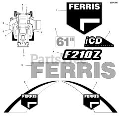 Ferris F 210Z (5901654) - Ferris F210Z Series 61" Zero-Turn Mower, 28hp Briggs & Stratton, CARB