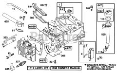 Briggs & Stratton 12M807-5522-01 - Briggs & Stratton Vertical Engine Cylinder, Head, Oil Fill