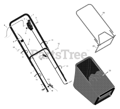 Scotts 22955x31A - Scotts 22" Walk-Behind Mower (2000) Handle &amp; Bag Assembly
