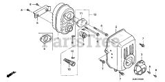 Honda GC135 QHA1 (GCAJ) - Honda Engine, Made in Japan (SN: GCAJ-1000001 - GCAJ-9999999) MUFFLER