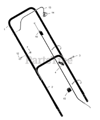 Murray 220010x92A - Murray 22" Walk-Behind Mower (2003) Handle Assembly