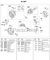Briggs & Stratton 580447-0320-E2 - Briggs & Stratton Horizontal Engine Alternator, 60 AMP
