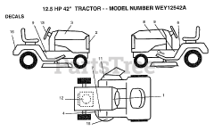 Weed Eater WEY 12542 A - Weed Eater Lawn Tractor (1993)