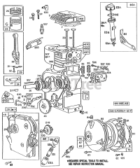 Briggs & Stratton 130232-3075-01 - Briggs & Stratton Horizontal Engine Cylinder,GearCase,Piston Grp