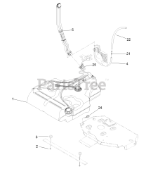 Exmark LZS801KA524 - Exmark 52" Lazer Z S-Series Zero-Turn Mower, Kawasaki FX801V (SN: 313000000 - 313999999) (2013) Fuel Tank Mounting Assembly