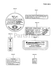 Kawasaki FA076D-CS09 - Kawasaki Engine LABEL