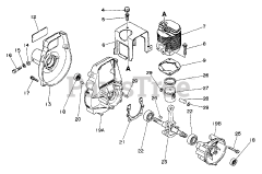 Echo GT-160 A - Echo String Trimmer (A Version) Engine, Crankcase, Fan Housing