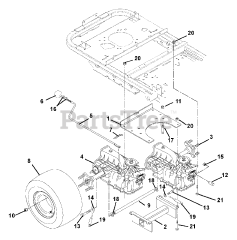 Ariens 915318 (1744) - Ariens Zoom 44" Zero-Turn Mower, 15hp Kawasaki (SN: 025000 & Above) Transaxle, Dump Valves And Rear Wheels