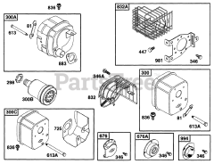 Briggs & Stratton 171432-1111-01 - Briggs & Stratton Horizontal Engine Muffler Grp