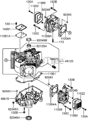 Toro 30094 - Toro 36" Walk-Behind Mower, Floating Deck, T-Bar, Gear Drive (SN: 280000001 - 280999999) (2008) CYLINDER AND CRANKCASE ASSEMBLY KAWASAKI FH430V-DS28