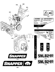 Snapper SNL 924R (1696221-01) - Snapper 24" Snow Thrower, 9hp