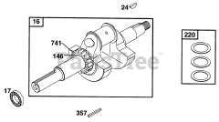 Briggs & Stratton 290447-0375-01 - Briggs & Stratton Horizontal Engine Crankshaft