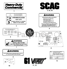 Scag SM-61V - Scag Velocity Plus 61" Mower Deck (SN: C5400001 - C5499999)