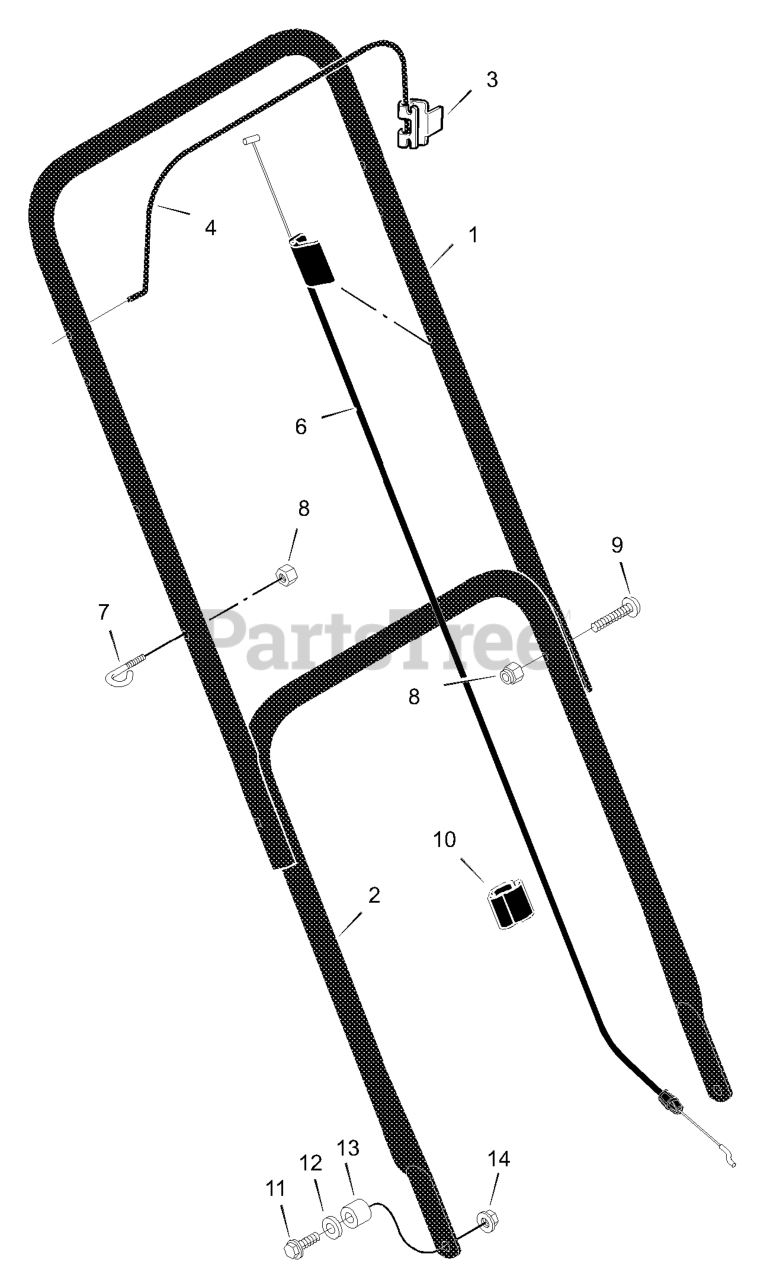 Murray 201010x30B - Murray 20" Walk-Behind Mower (2002) Handle Assembly