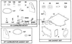 Briggs & Stratton 257707-0149-01 - Briggs & Stratton Vertical Engine Kits/Gasket Sets