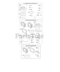 Briggs & Stratton 44T877-0018-B1 - Briggs & Stratton Vertical Engine Engine/Valve Gasket Set, Carburetor Overhaul Kit