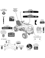 Brute 13AL605H057 - Brute Lawn Tractor (2009) (Walmart) Label Map
