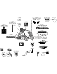 Troy-Bilt 13WX78KS066 - Troy-Bilt Bronco Lawn Tractor (2012) Label Map