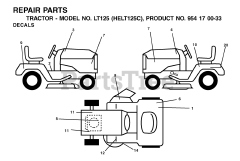 Husqvarna LT 125 (954170033-C) - Husqvarna Lawn Tractor (2002-01)
