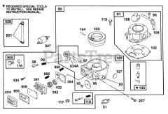 Briggs & Stratton 402445-1208-01 - Briggs & Stratton Horizontal Engine Carburetor Assembly