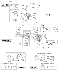 Briggs & Stratton 289707-1179-E2 - Briggs & Stratton Vertical Engine Carburetors, Gasket Sets