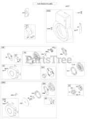 Briggs & Stratton 19F432-1101-E1 - Briggs & Stratton Horizontal Engine BLOWER HOUSING, REWIND STARTER