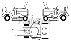 Husqvarna LT 125 (954002711-B) - Husqvarna Lawn Tractor (1995-01) Decals
