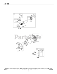 Briggs & Stratton 121412-0175-E2 - Briggs & Stratton Horizontal Engine Electric Starter, Gear Reducer Group, Oil Group