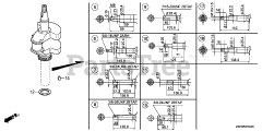 Honda GXV160 UH2 A14/A (GJABH) - Honda Engine, Made in China (SN: GJABH-2003436 - GJABH-9999999) CRANKSHAFT@PISTON