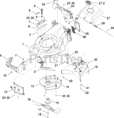 Toro 21027 - Toro 43cm Emotion Walk-Behind Mower (SN: 290003001 - 290999999) (2009) Deck Assembly