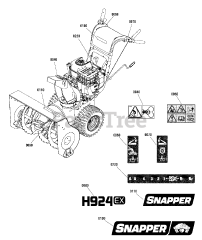 Snapper H 824RX (1695851) - Snapper 24" Snow Thrower, 9hp