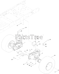 Toro 74793 (SW 5425) - Toro 54" TimeCutter Zero-Turn Mower (SN: 316000001 - 316999999) (2016) Hydro Transaxle Drive and Rear Wheel Assembly