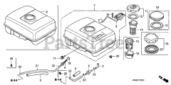 Honda GX200 QXB2/A (GCAE) - Honda Engine, Made in Japan (SN: GCAE-1900001 - GCAE-8999999) FUEL TANK (1)