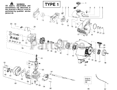Poulan Pro PPB 100 E - Poulan Pro String Trimmer, Type 1 Engine Assembly Type 1