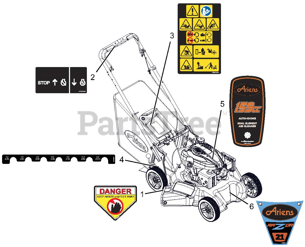 Ariens 911173 (LMP) Ariens Razor 21" Push WalkBehind Mower (SN