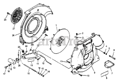Echo PB-400 E - Echo Backpack Blower (Type 1E) (SN: 001001 - 509500) Fan, Housings, Switch, Throttle (06/96)