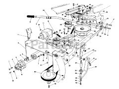 Toro 57420 (12-44) - Toro Lawn Tractor, 12hp (SN: 008000001 - 008999999) (1988) Frame  Pulley Assembly 36" Snowthrower Attachment Model No. 59160 (optional)