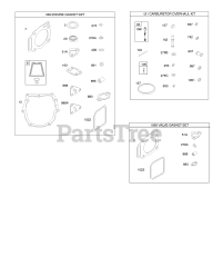 Briggs & Stratton 295777-0100-E1 - Briggs & Stratton Vertical Engine Carburetor Overhaul Kit, Engine Gasket Set, Valve Gasket Set
