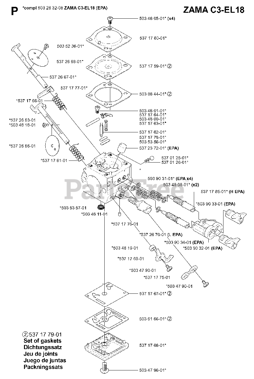 Jonsered CS 2145 EPA Jonsered Chainsaw (200403) CARBURETOR DETAILS