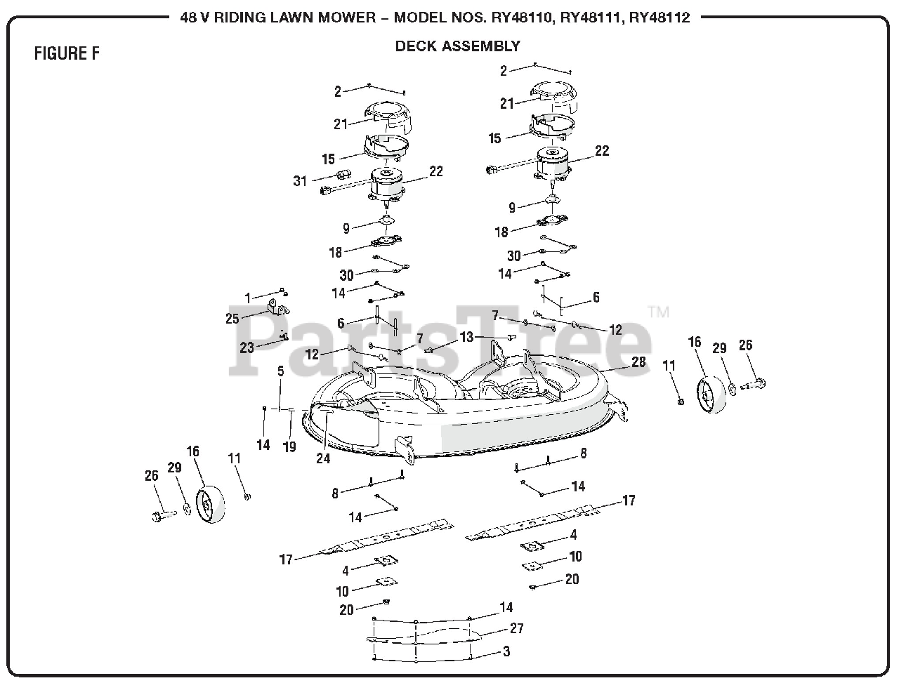 Ryobi RY 48112 (099749011) Ryobi 38" 48V Riding Mower, Rev 01 (2018