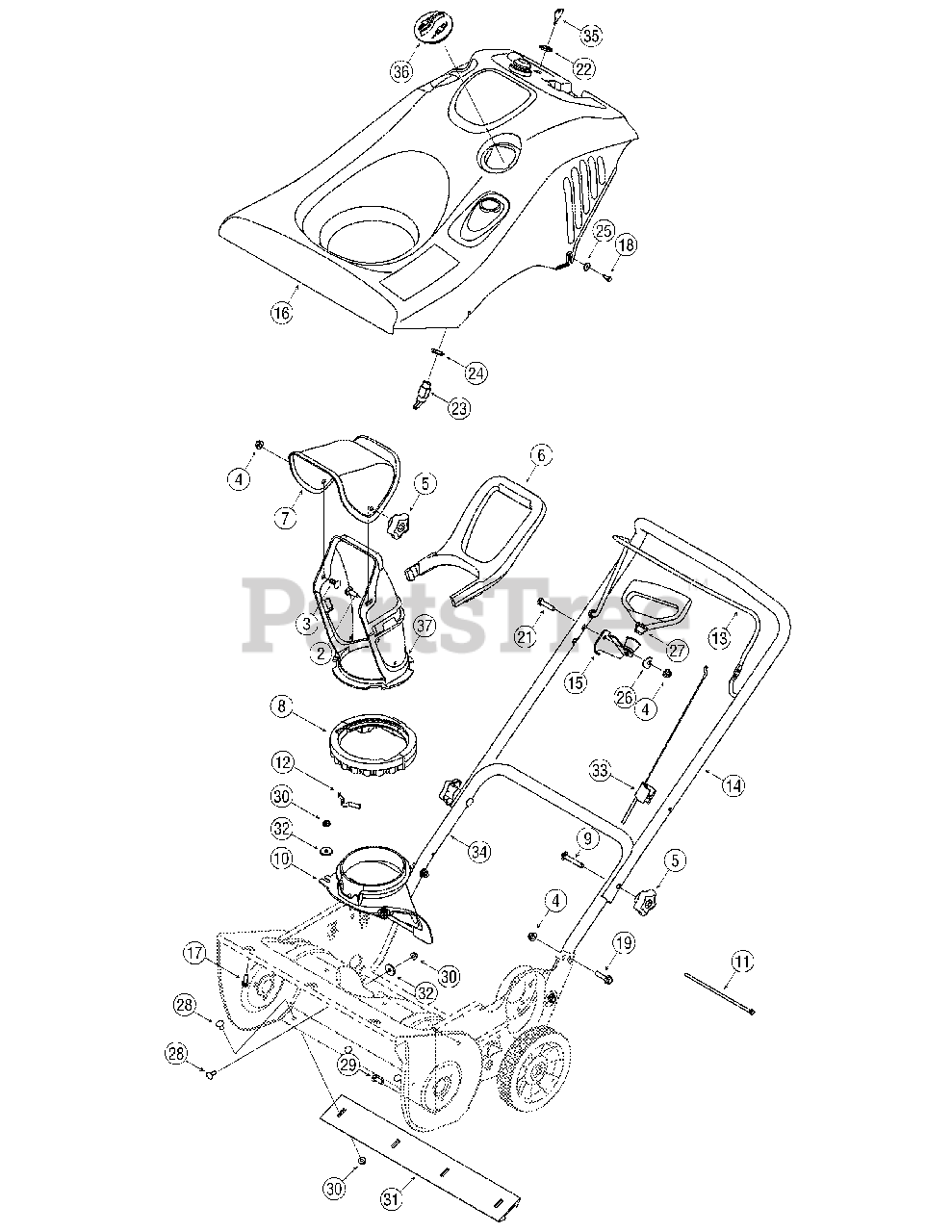 TroyBilt 521 (31AS2B5711) TroyBilt Squall 21" Snow Thrower (2006
